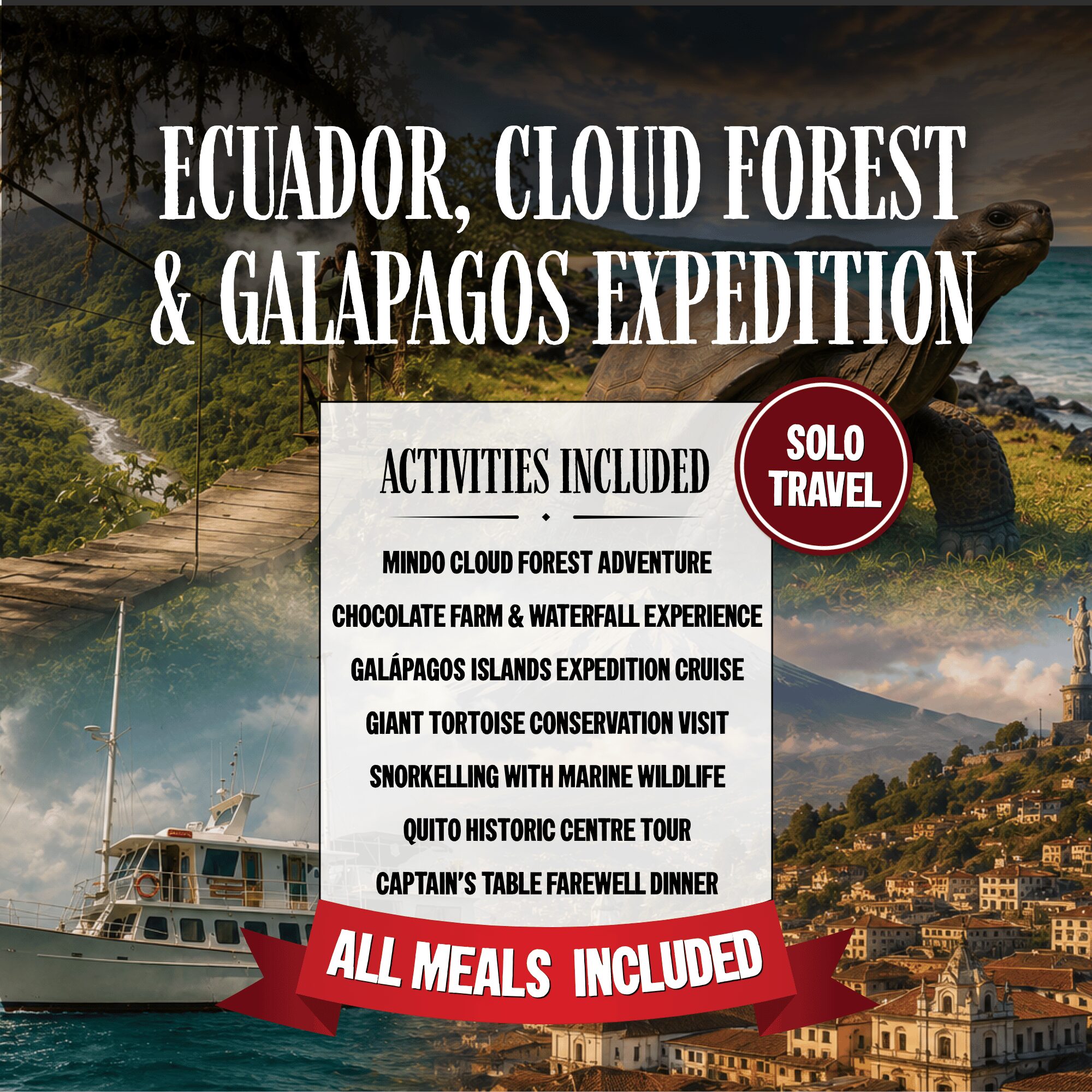 Ecuador, Cloud Forest & Galápagos Expedition (Solos Only)