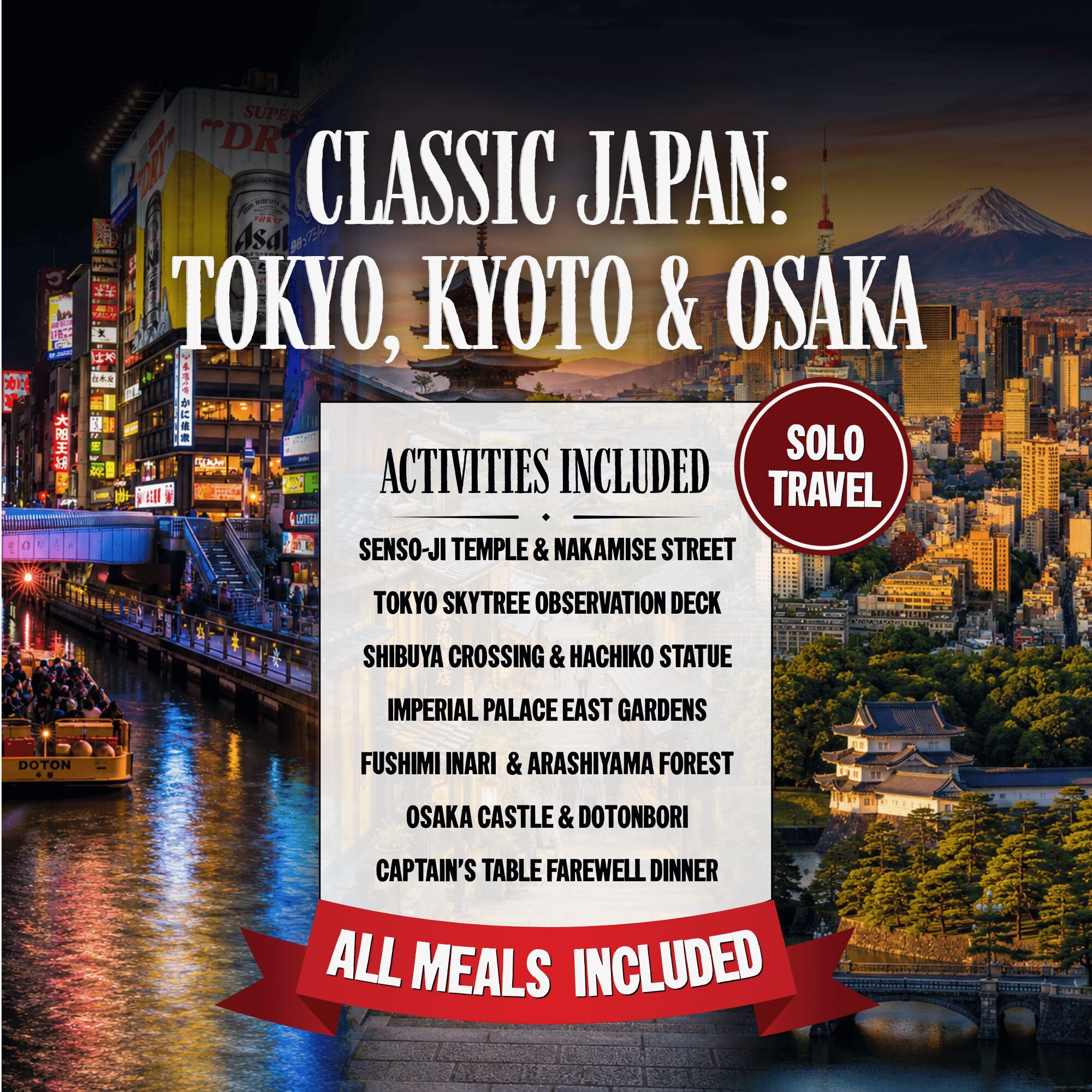 Classic Japan: Tokyo, Kyoto, Osaka (Solos Only)